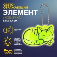 Светоотражающий элемент &laquo;Кошечка&raquo;, двусторонний, 5.5&times;3.7 см, МИКС