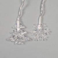 Гирлянда &laquo;Бахрома&raquo; 1.8 &times; 0.5 м с насадками &laquo;Ёлки и снежинки&raquo;, IP20, прозрачная нить, 48 LED, свечение мульти (RG/RB), мигание, 220 В