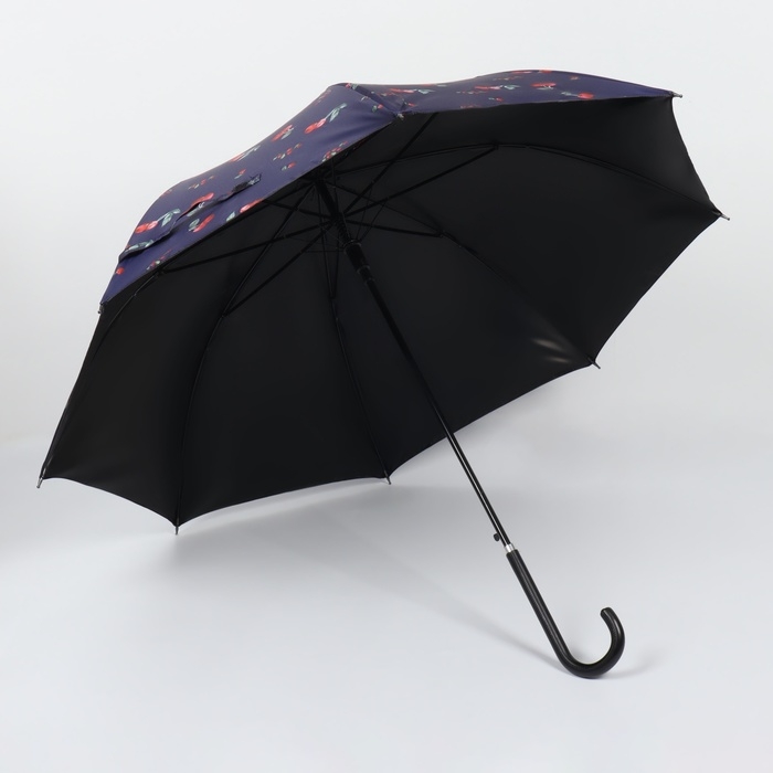 Зонт - трость полуавтоматический &laquo;Вишня&raquo;, эпонж, 8 спиц, R = 51/60 см, D = 120 см, цвет МИКС