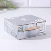 Банка для сыпучих продуктов BellaTenero &laquo;Листья&raquo;, 500 мл, 13&times;9.5 см, с бамбуковой крышкой, фарфор, белая