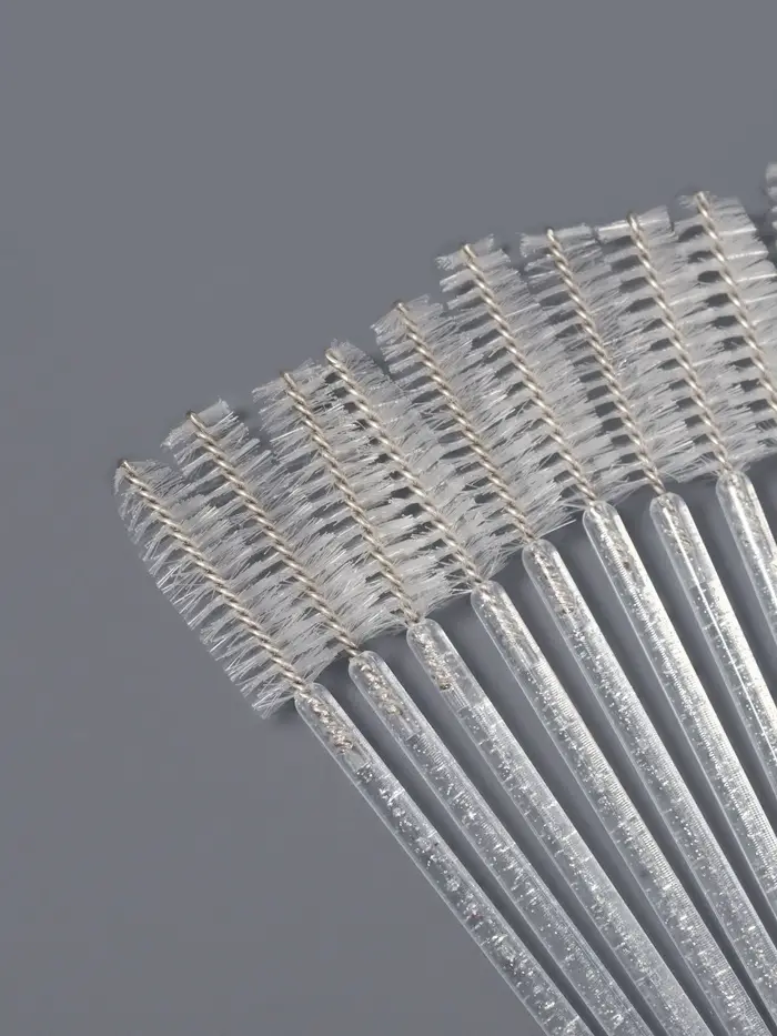 Щёточки для бровей и ресниц, набор - 10 шт., 9.5 см, прозрачная