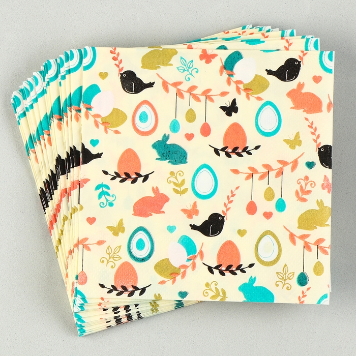 Салфетки бумажные &laquo;Пасха&raquo; 25х25 см, набор 20 шт.