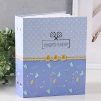 Фотоальбом 200 фото 10X15см,"Три пуговки", голубой, ПП карм.