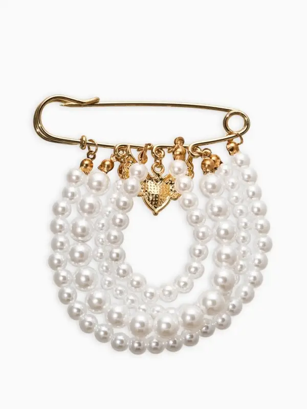 Булавка "Жемчужная россыпь", l=6.5, d=5+6+8 цвет белый в золоте