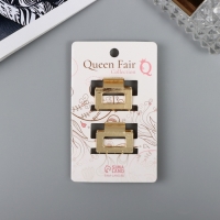 Краб для волос "Шерри" (набор 2 шт) прямой, 2.5 см, золото