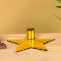Подсвечник на 1 свечу "Звезда" золотая 13х12х3 см