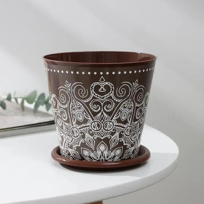 Горшок для цветов Доляна &laquo;Кракле&raquo;, 800 мл, цвет коричневый