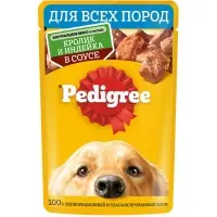 Влажный корм Pedigree для собак всех пород, кролик/индейка в соусе, пауч, 85 г