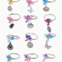 Кольцо &laquo;Выбражулька&raquo; стрекоза с подвеской, МИКС, безразмерное (фас. 36 шт.)