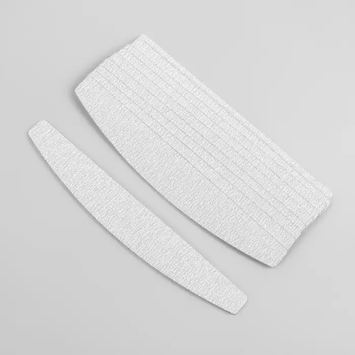 Сменные файлы для пилки, на вспененной основе, лодочка, 180 грит, 18 см, фасовка 10 шт., серые