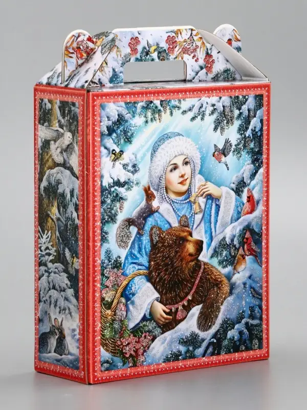 Подарочная новогодняя коробка &laquo;Зимняя сказка&raquo;, для сладких подарков, 16.8&times;7&times;25 см