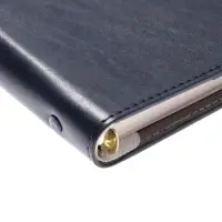 Органайзер на кольцах, А5, с хлястиком, 80л, линия, к/зам, Синий