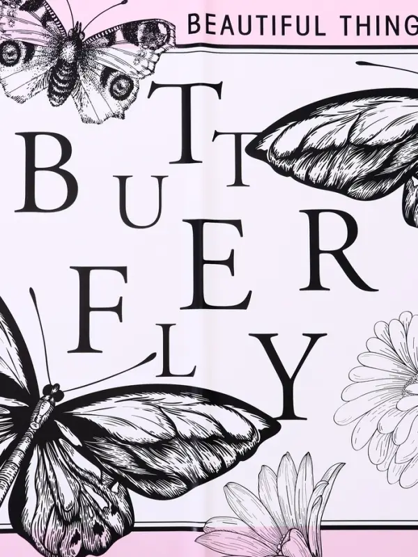 Пленка для цветов, &laquo;Бабочки&raquo;, розовый, 57&times;57&plusmn;1 см