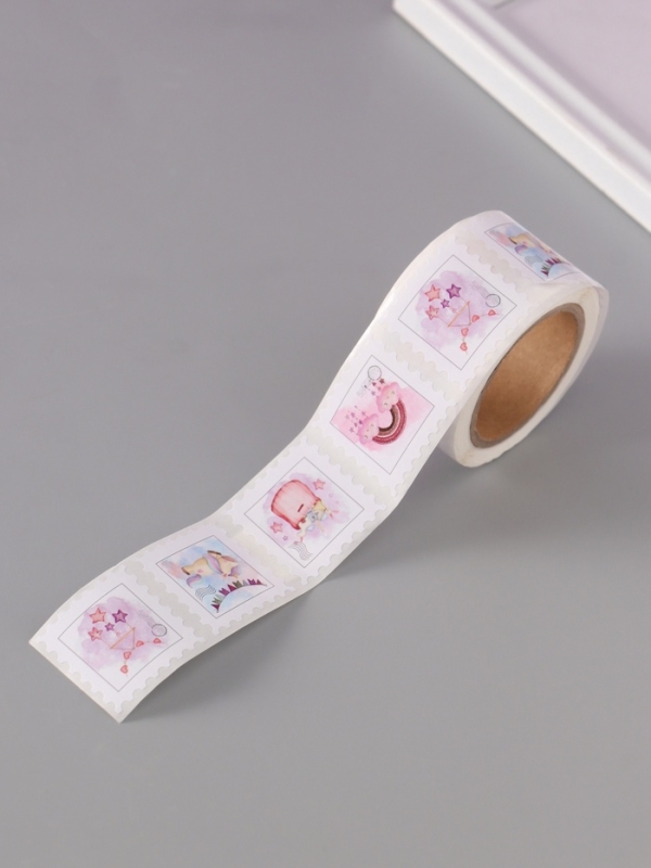 Наклейка бумага "Марки. Для малышек" 3х3 см 200 шт в рулоне