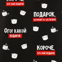 Бумага упаковочная глянцевая &laquo;Подарок, который ты заслужил&raquo;, 1 лист, 70 х 100 см