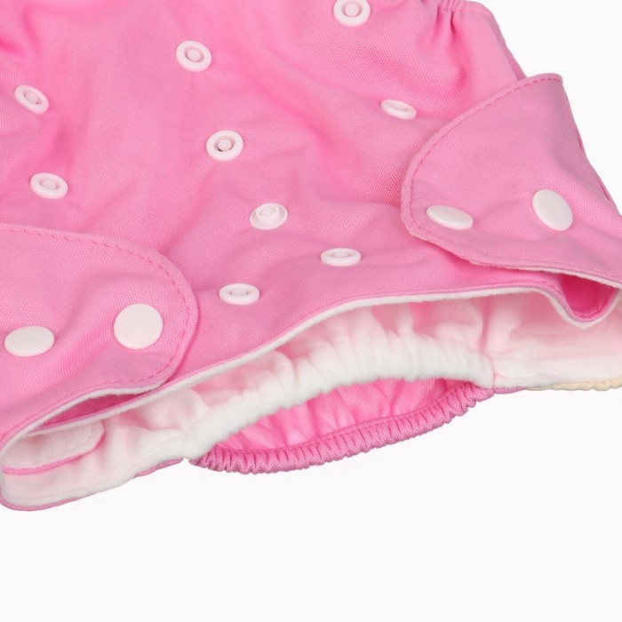 Многоразовый подгузник &laquo;Наш цветочек&raquo;, 3-15 кг, цвет розовый, Крошка Я