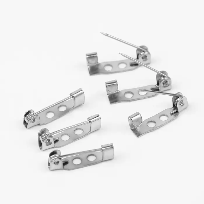 Основа для броши, 2 отверстия, 15 мм, 10 шт., цвет серебряный