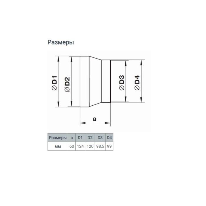 Редуктор ZEIN, вентиляционный, d=100/125 мм, центральный