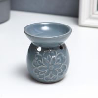 Аромалампа керамика "Цветок и завитки" МИКС 7,5х7х7 см