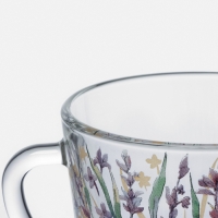 Кружка стеклянная &laquo;Лаванда&raquo;, 200 мл