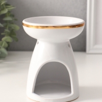 Аромалампа керамика "Древо жизни" белая с золотом 9,3х9,3х11,8 см