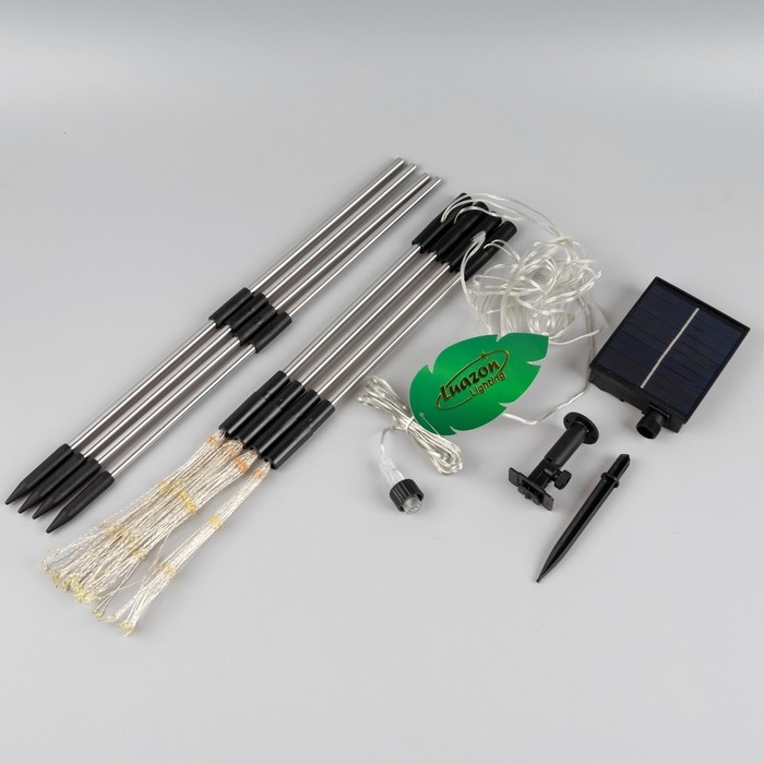 Садовый светильник на солнечной батарее &laquo;Одуванчики&raquo; 4 шт., 78 см, 320 LED, свечение белое