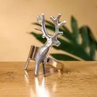 Кольцо для салфеток &laquo;Лесной олень&raquo;, 7.5&times;4.4,5&times;4.5 см, латунь, никелевое покрытие