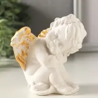 Фигурка гипс &laquo;Ангел спит&raquo;, 10&times;8&times;7 см, белый с позолотой