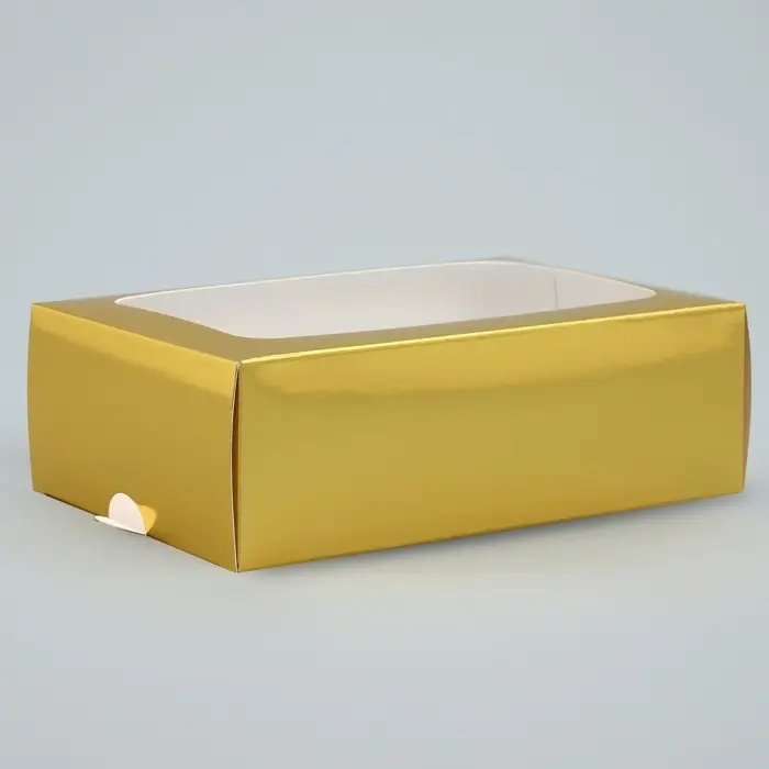 Коробка для макарун, кондитерская упаковка &laquo;Золотистая&raquo;, 18 х 10.5 х 5.5 см