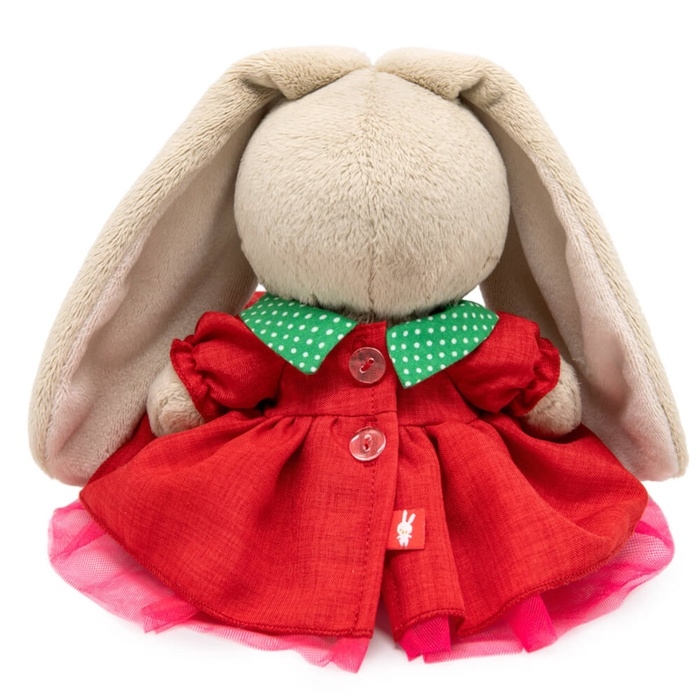 Мягкая игрушка "Зайка Ми в красном платье и с земляничкой", 15 см SidX-656