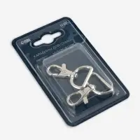 Карабины металл 9,1гр 4,3*3,1см/25*3мм (наб 2шт цена за наб) серебряный TR