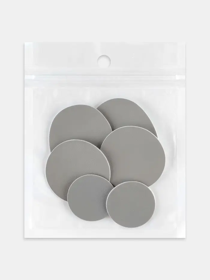 Набор 6шт заплаток клеевых для обуви кожзам серый АУ