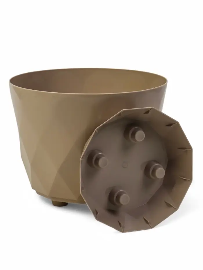 Горшок для цветов "Laurel" D-22 см, 4,5 л с поддоном, бежевый