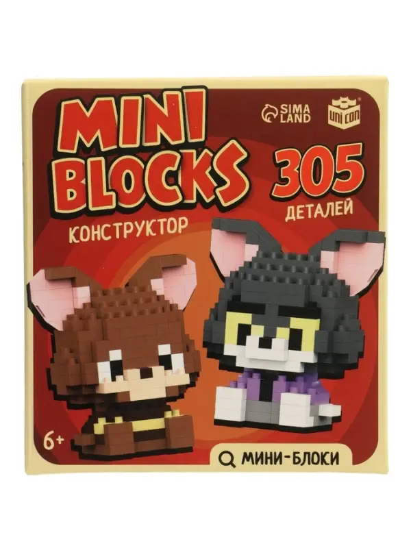 UNICON Конструктор "MiniBlocks", кот и мышка, 2 в 1