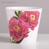 Кашпо для цветов &laquo;Пионы&raquo;, 0,8 л, 11 х 12 см