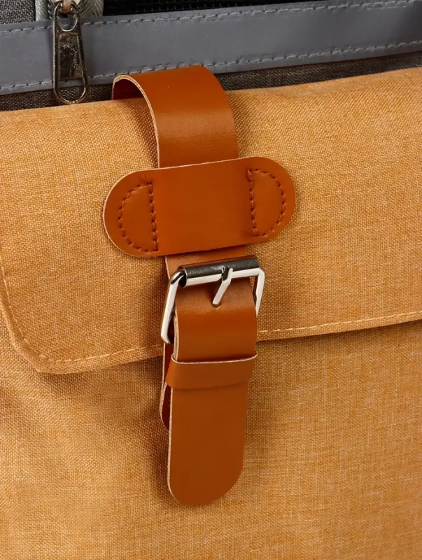 Рюкзак-переноска для кошек и собак, 30 х 21 х 41 см, серо-жёлтый