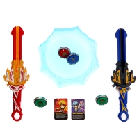 Набор волчков с мечом ULTRA SPIN &laquo;Сражение гладиаторов&raquo;, 4 волчка, 2 устройства запуска, арена