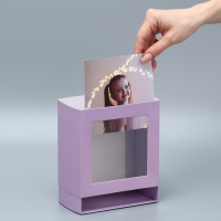 Коробка-фоторамка подарочная складная, упаковка, &laquo;Лавандовая&raquo;, 14 х 14 х 8 см