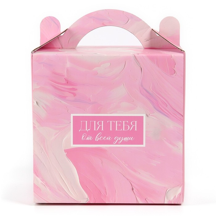 Коробка кондитерская с окном, сундук, &laquo;Нежные краски&raquo;, 20 х 20 х 20 см