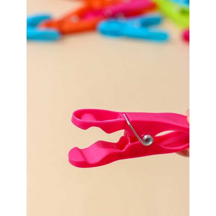 Прищепки бельевые Доляна &laquo;Ложки&raquo;, 8,2&times;1,7&times;3,5 см, 24 шт