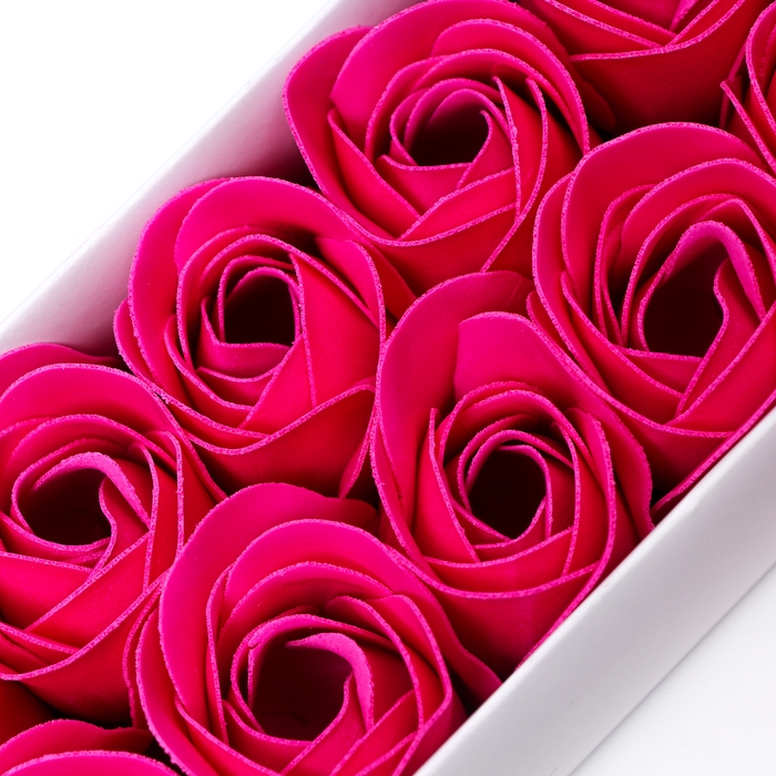 Мыльные розочки, фуксия, набор 10 шт.