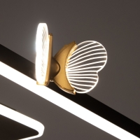 Люстра "Бабочки Тетра" 108Вт LED 3000-6000К черный 75х75х15см BayerLux