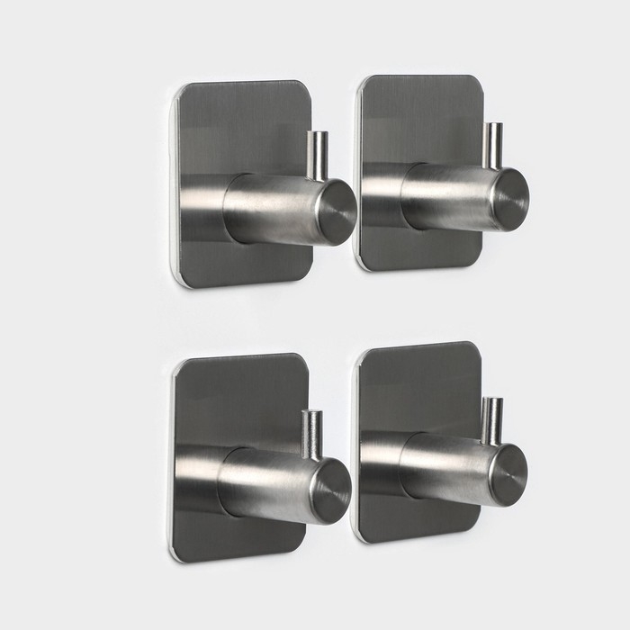 Крючки самоклеящиеся для ванной комнаты St&ouml;lz, 4 шт, цвет серебристый