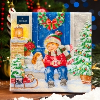 Новогодние салфетки бумажные Art Bouquet &laquo;Пришла зима&raquo;, 3 слоя, 33х33, 20 шт.