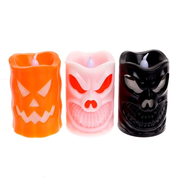 Свеча светодиодная &laquo;Хэллоуин&raquo;, виды МИКС