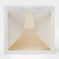 Пакет крафт с квадратным дном и окном  40 Х 40 Х 40 см белый