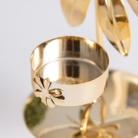 Подсвечник на 1 свечу металл d=4 см "Подсолнух" золото 7,7х12,5х16,3 см