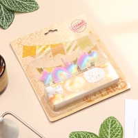 Набор свечей для торта, 5 шт "Детская радужная вечеринка", разноцветные