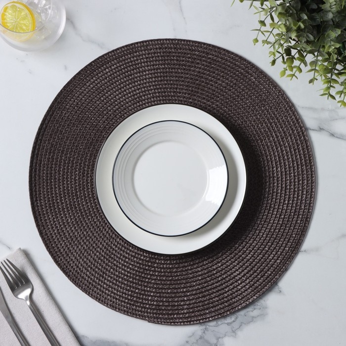 Салфетка сервировочная на стол Доляна &laquo;Лофт&raquo;, d=38 см, цвет коричневый