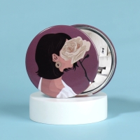 Зеркало карманное &laquo;ДЕВУШКИ&raquo;, d = 7,5 см, PVC - коробка, рисунок МИКС